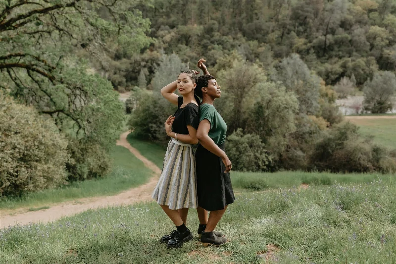 Bae Skirt in Linen Stripe