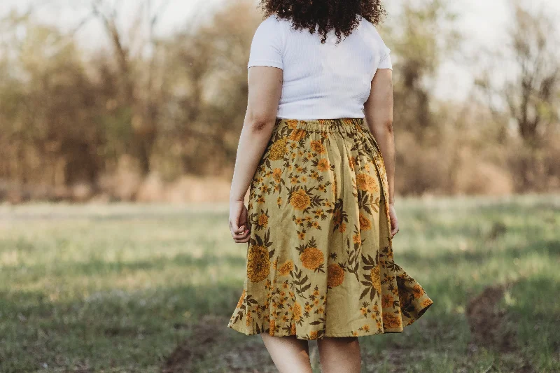 Bae Skirt in Mustard Marigold Linen