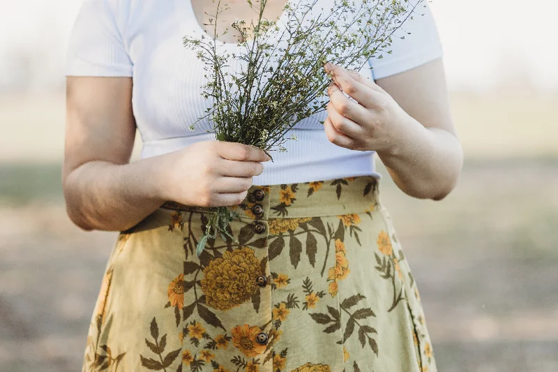 Bae Skirt in Mustard Marigold Linen