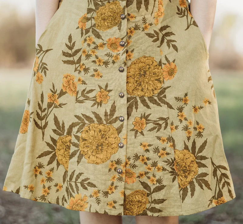 Bae Skirt in Mustard Marigold Linen