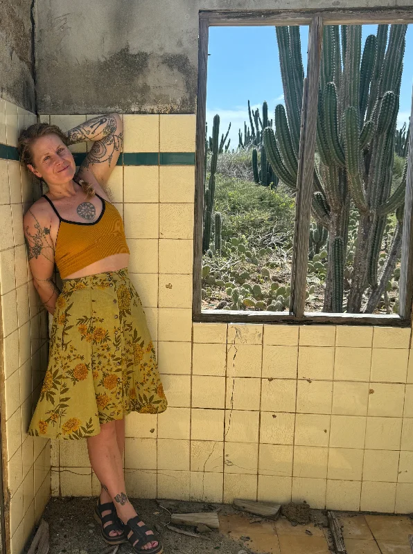 Bae Skirt in Mustard Marigold Linen