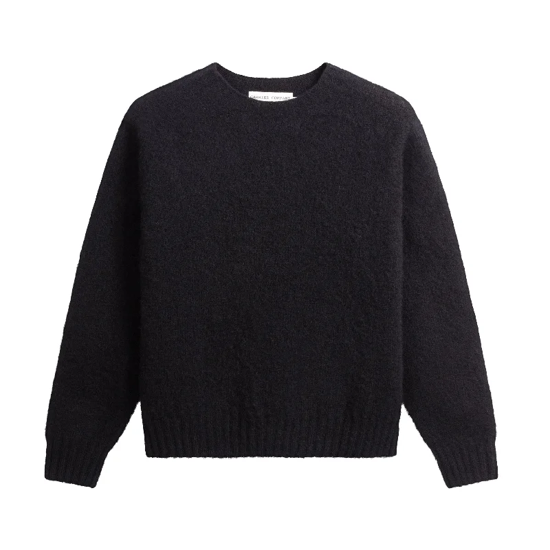 Brushed Cropped Shetland Wool Jumper