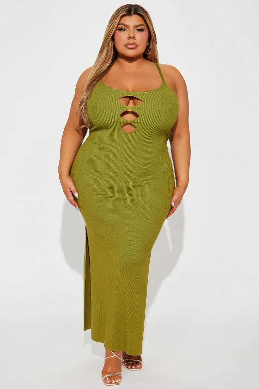 Adelyn Sweater Maxi Dress - Chartreuse