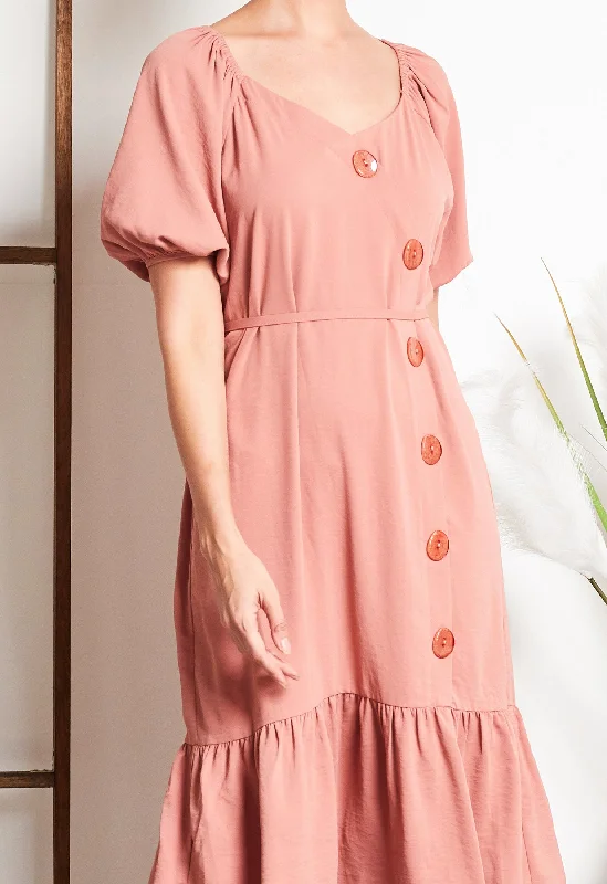 Casual Puff Sleeve Dress