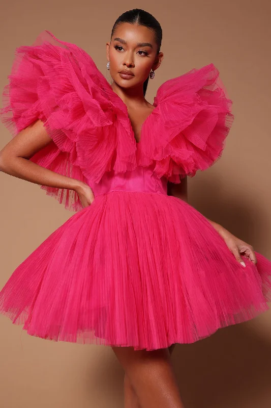 Delaney Tulle Mini Dress - Pink