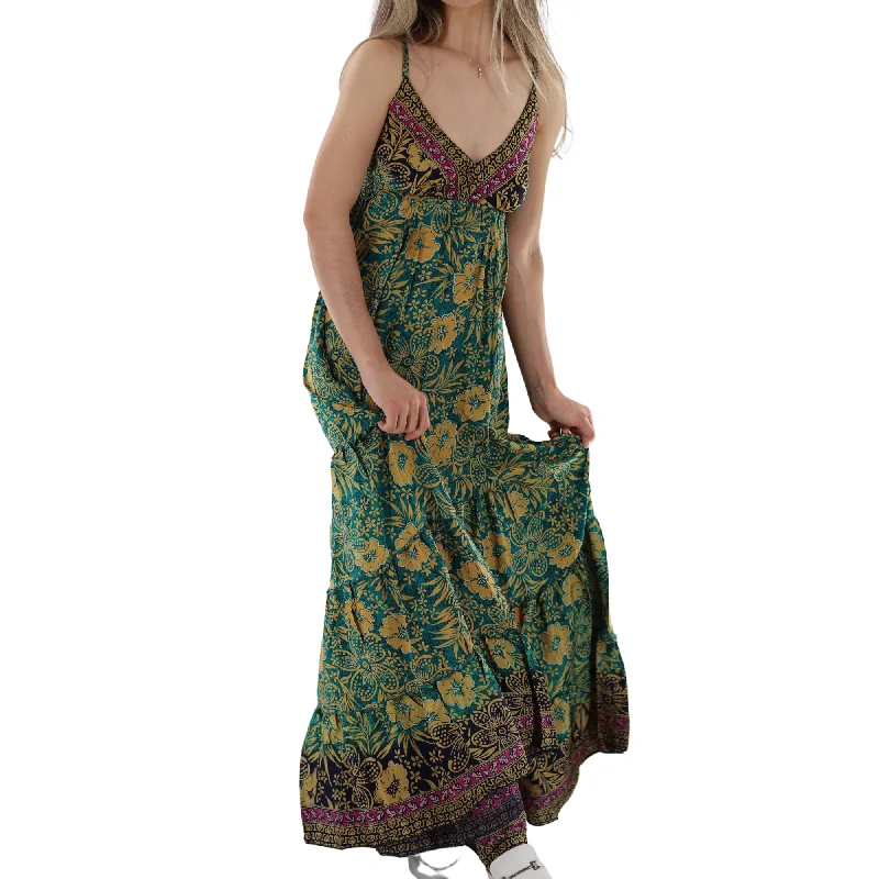 Floral 'Andrea' Maxi Dress with V-Neckline