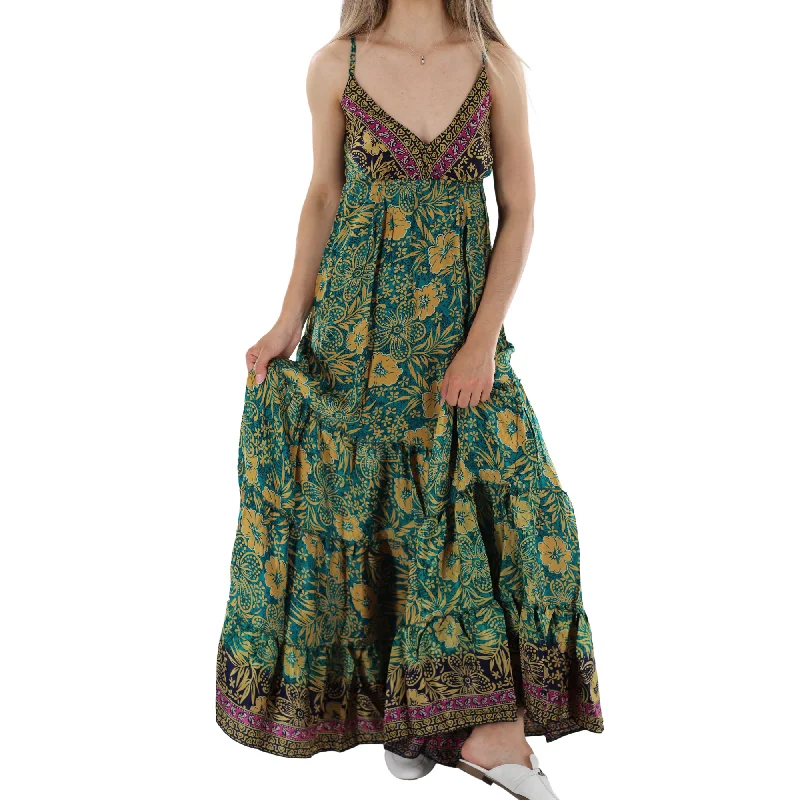 Floral 'Andrea' Maxi Dress with V-Neckline