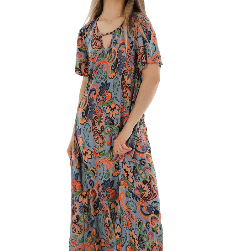 Flowy 'Fiorella' Straight Structure Floral Maxi Dress