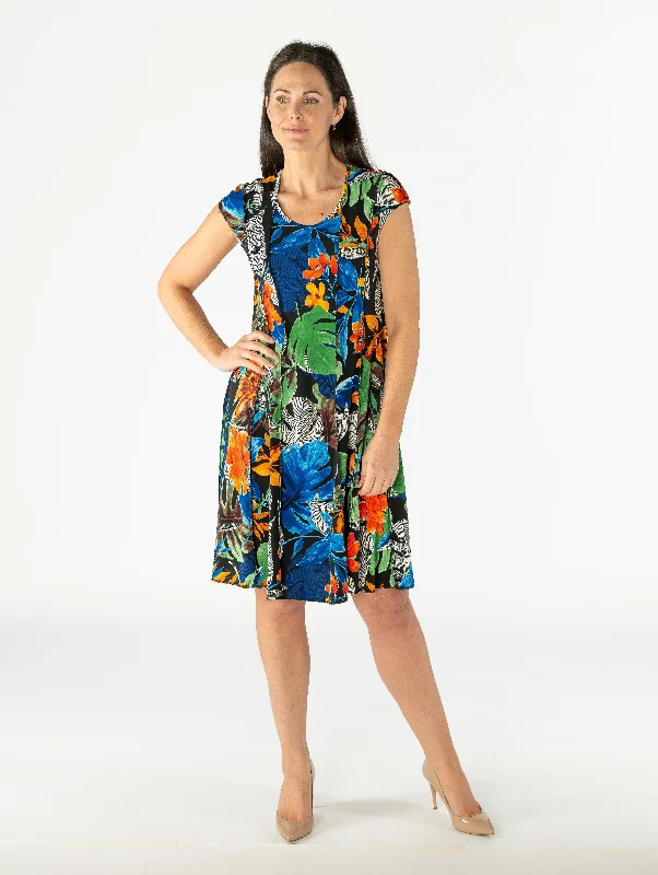 Leaf Print Panel Dress