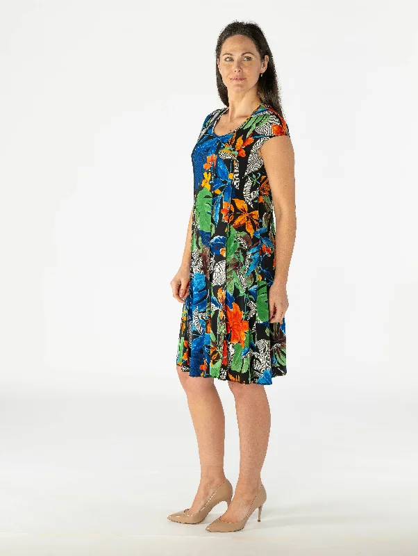 Leaf Print Panel Dress