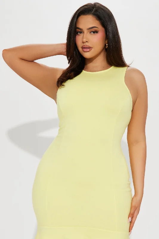 My Cup of Tea Midi Dress - Yellow