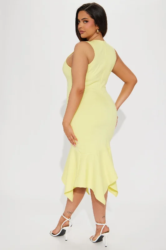 My Cup of Tea Midi Dress - Yellow