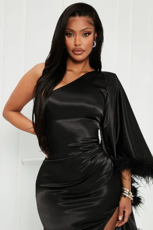 My Devotion Satin Maxi Dress - Black