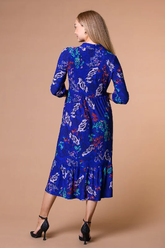 Safari Printed Long Sleeve Dress