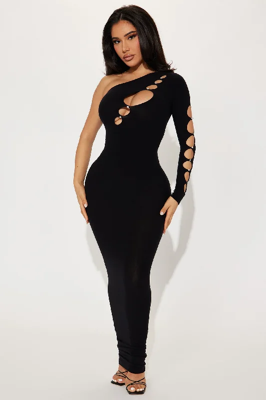 Sophia Seamless Maxi Dress - Black