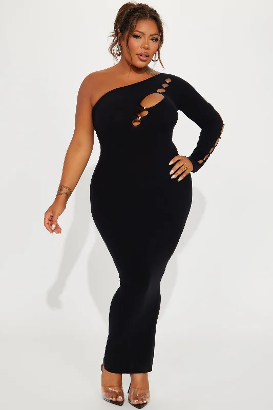 Sophia Seamless Maxi Dress - Black