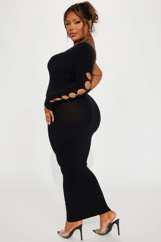 Sophia Seamless Maxi Dress - Black