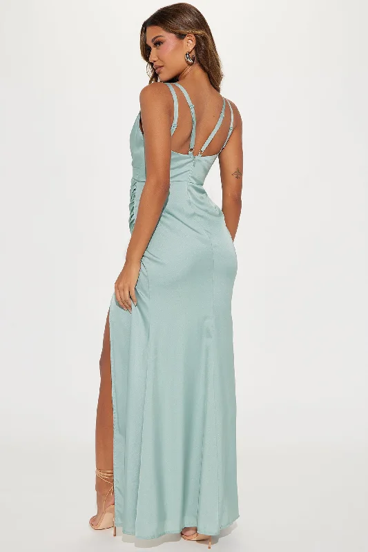 Taylor Satin Gown - Sage