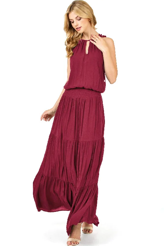 Venetian Halter Maxi Dress