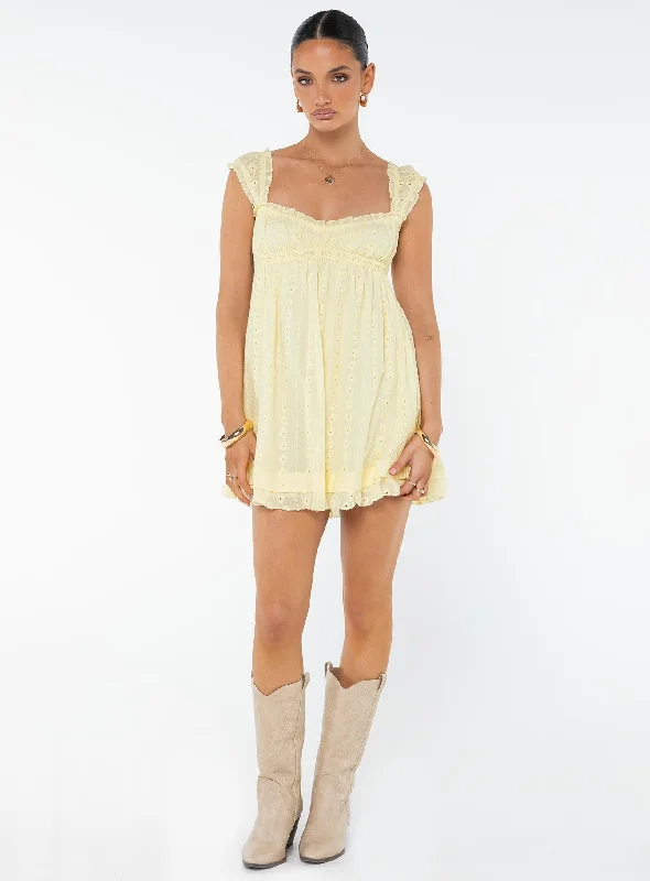 Carlita Mini Dress Yellow Petite